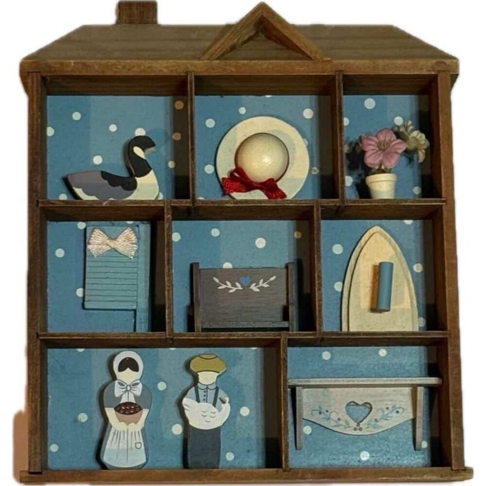 Vintage and Rustic Shadow Box/Diorama With Country Elements